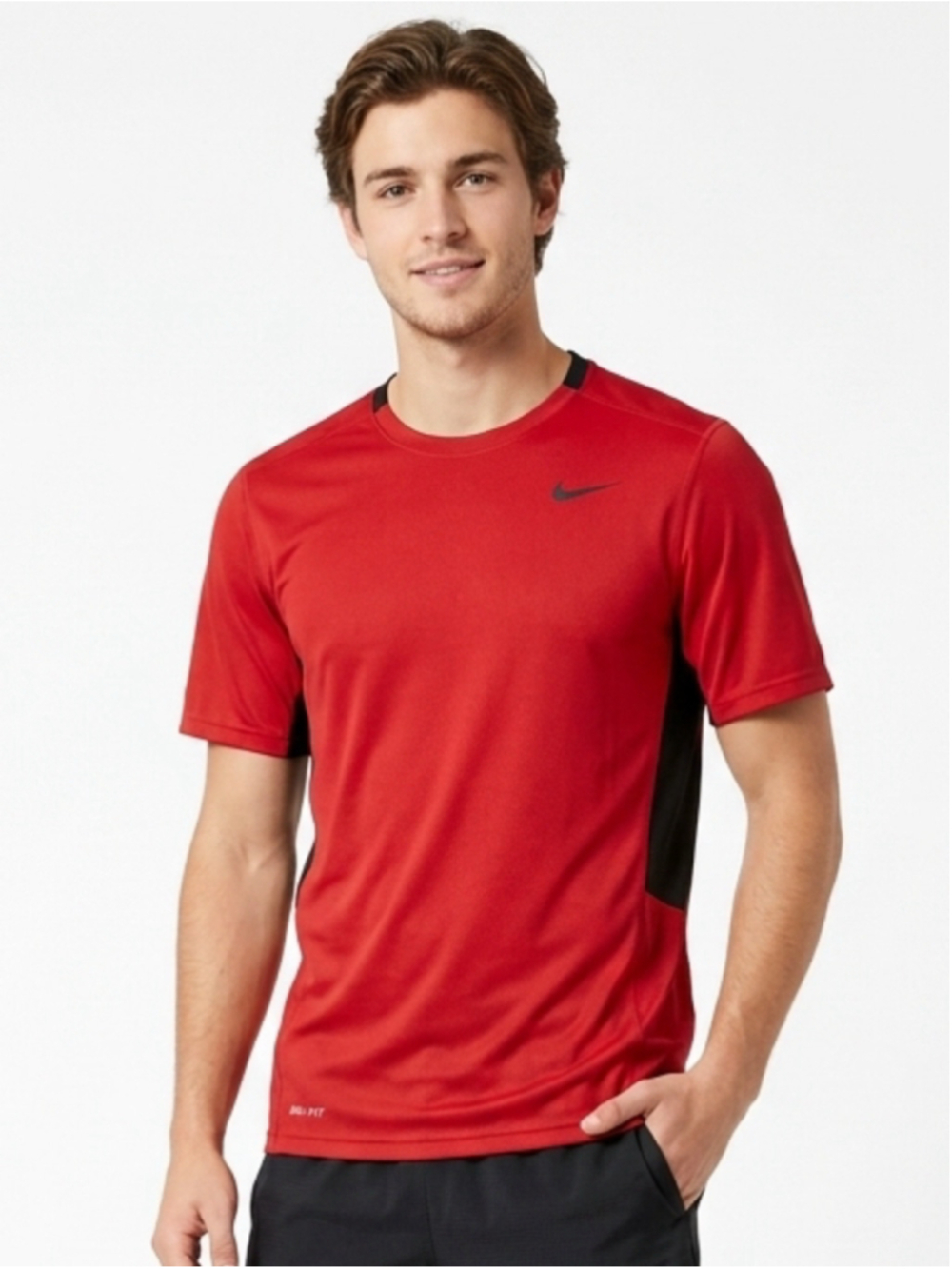 Nike Dri-Fit Red Black Short Sleeve Athletic T-Shirt Med Sportswear Gorpcore 988